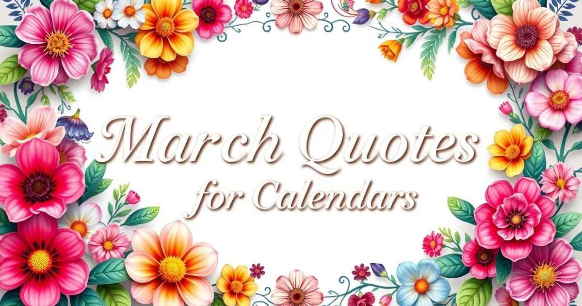 60+ Beautiful March Quotes for Calendars