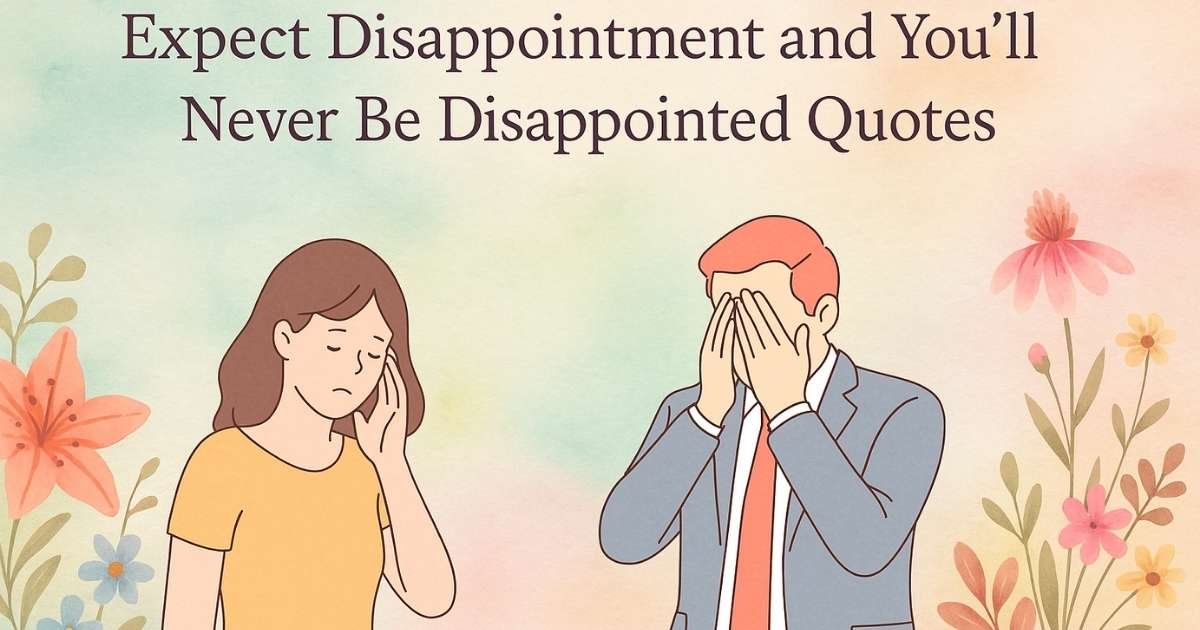 Expect Disappointment and You'll Never Be Disappointed Quotes