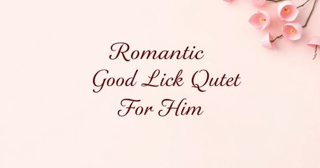 Romantic Good Luck Quotes For Him