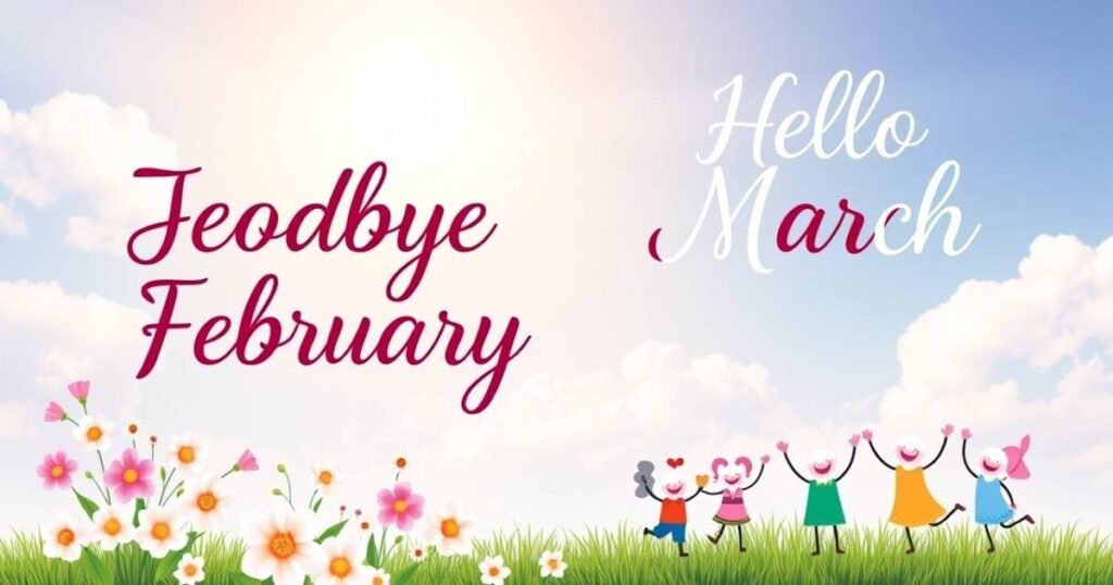 Short Goodbye February Hello March Quotes